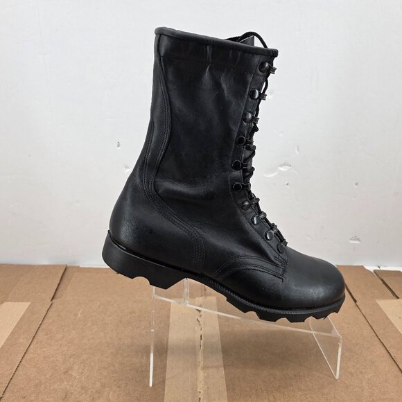 Vintage 1989 PJ RO Search US Air Force Issued Black Leather Combat Boots 10.5 W - Picture 1 of 13